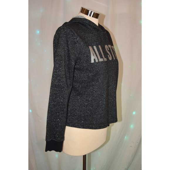 Converse Black Metallic Hoodie Size XL (juniors) - Picture 2 of 5